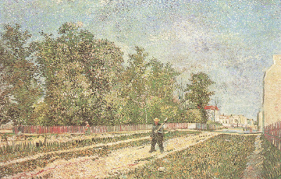 Outskirts of Paris:Road with Peasant Shouldering a Spade (nn04)